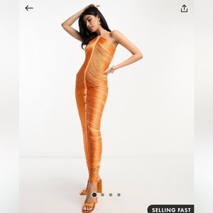 Orange Asos fringe dress